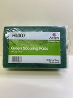 JANGRO Professional Green Scouring Pads Heavy Duty x 10